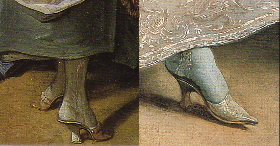 scarpe francesi 1700: les mules